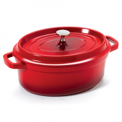 G.E.T. CA-009-R/BK/CC Induction Ready Oval Dutch Oven w/ Lid