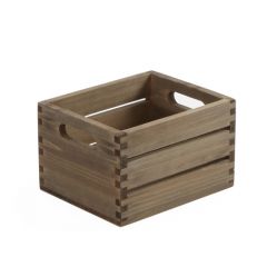 American Metalcraft WCV7 Vintage Wood Caddy, 7-1/2"L x 6-1/4"W x 4-3/4"H