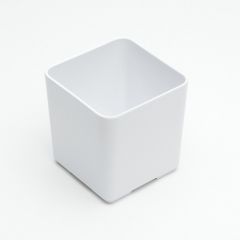 American Metalcraft MSJ4 Square 4"x4"x4"H Melamine Jar, White