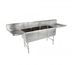 John Boos 3B18244-2D24-X "B" Series 3-Compartment Sink