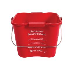 San Jamar KPP196RD Kleen-Pail Pro Red 6 qt. Sanitizer Pail