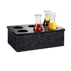 Cal-Mil 707-12 12x20 Black Acrylic Carafe Collar with 6 holes