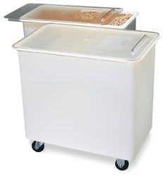 Carlisle BIN3602 36 Gallon White Ingredient Bin w/ Clear Sliding Lid