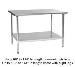 Eagle T3096B 96"W x 30"D Commercial Work Table