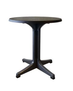 Grosfillex US284744 Omega 28" Round Dark Concrete Patio Table