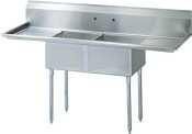 John Boos E2S8-24-14T24-X Two Compartment Sink w/24" R&L drainboards