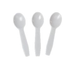 Royal Paper RTS3000 3" White Plastic Taster Spoons - 3000/Case