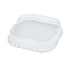 Restaurantware RWM0093C Square Clear Plastic Dome Lid - Fits 10 oz Aluminum Baking Cup