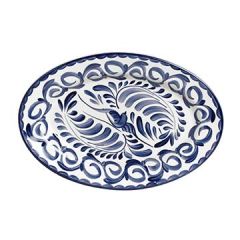 Steelite A120P142 Puebla Blue 12-1/4" x 9-1/8" Oval Platter