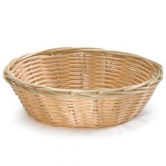 Tablecraft 1177W 7" X 2" Hand Woven Natural Round Basket